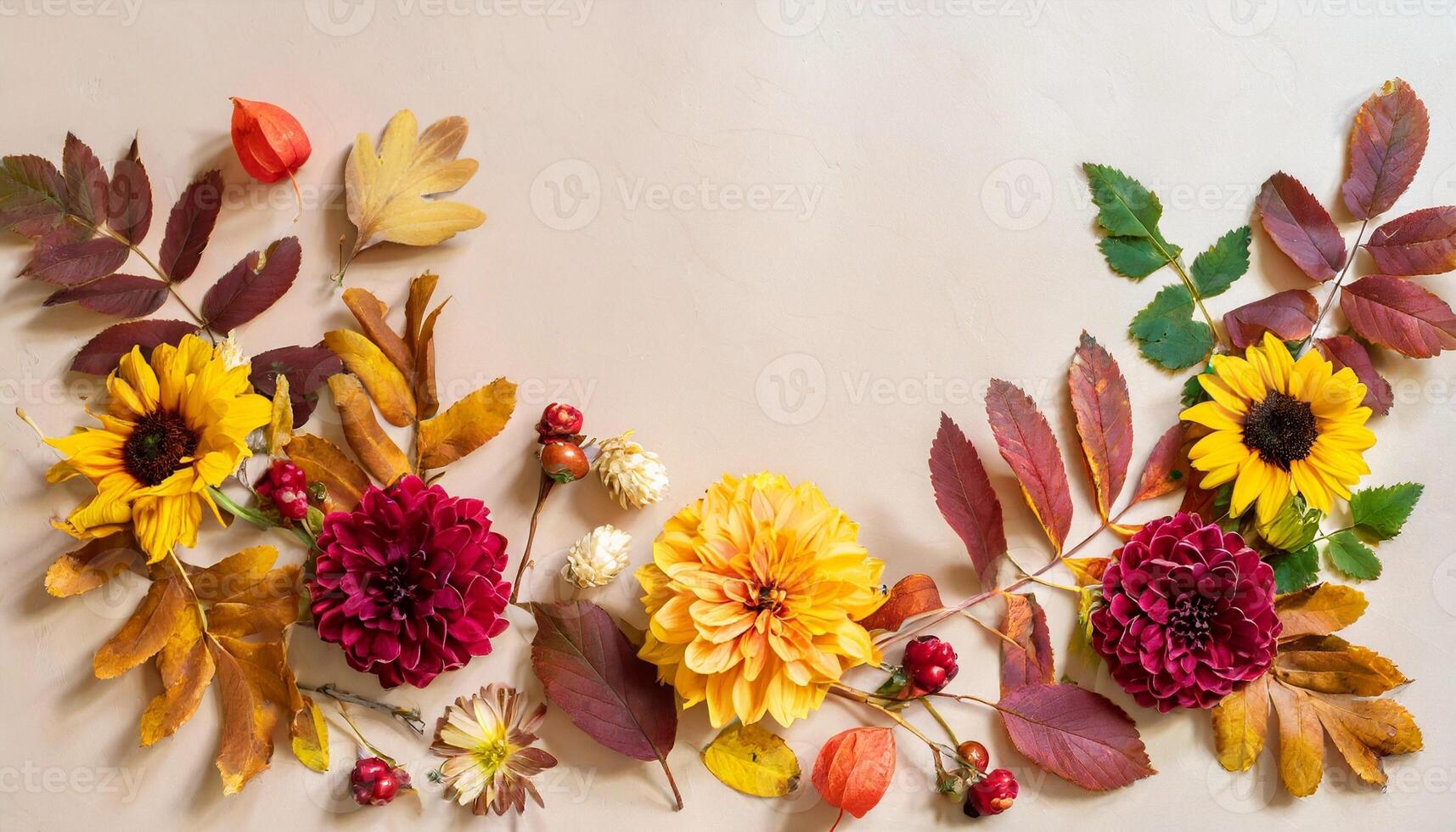 Beautiful spring flowers on light pink background. Top view photo