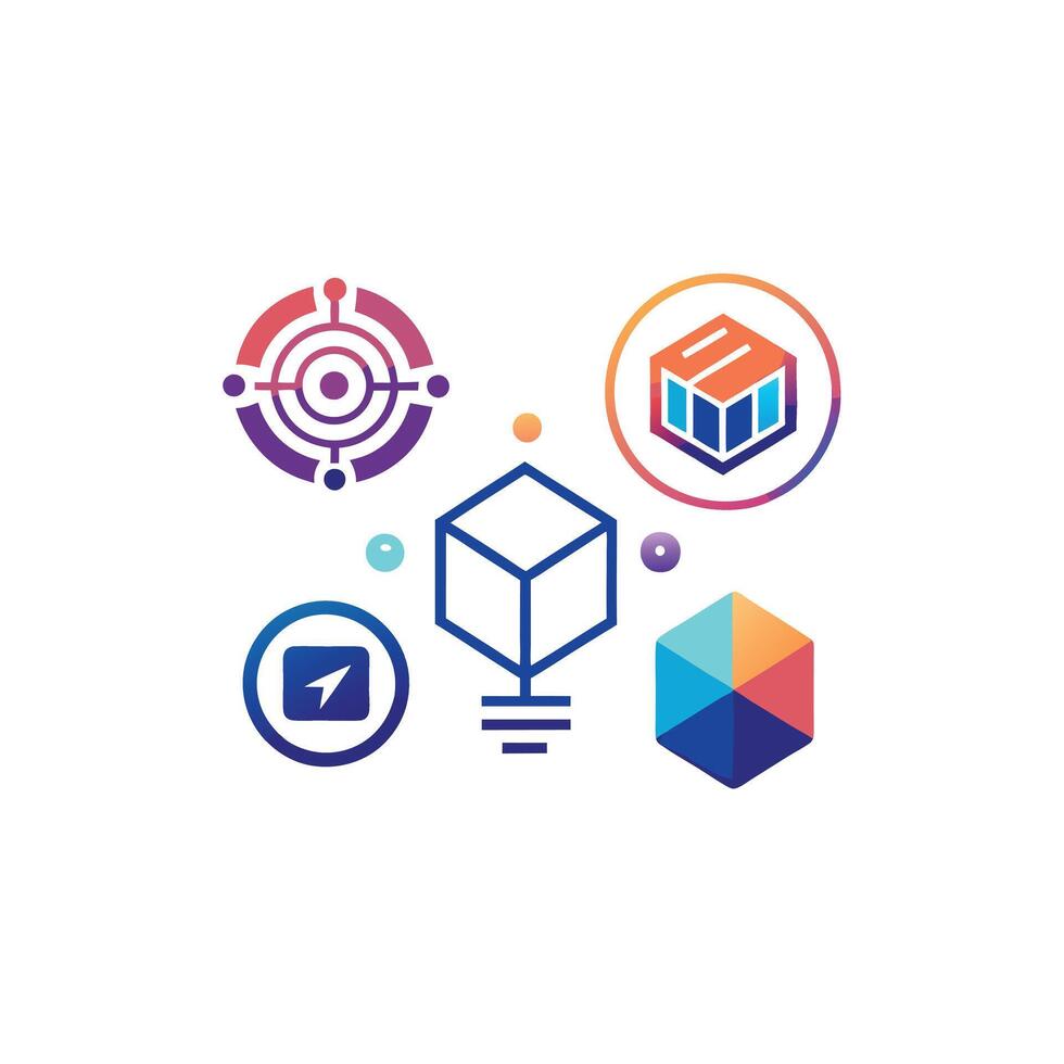 Creative and Elegant Minimalistic Logo Design for Technology and Software Company vector
