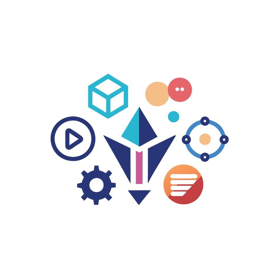 Creative and Elegant Minimalistic Logo Design for Technology and Software Company vector