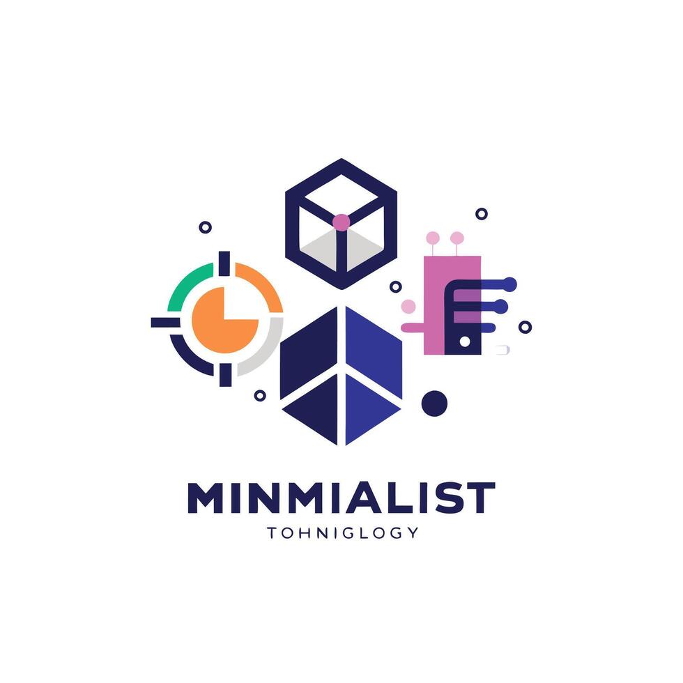 Creative and Elegant Minimalistic Logo Design for Technology and Software Company vector
