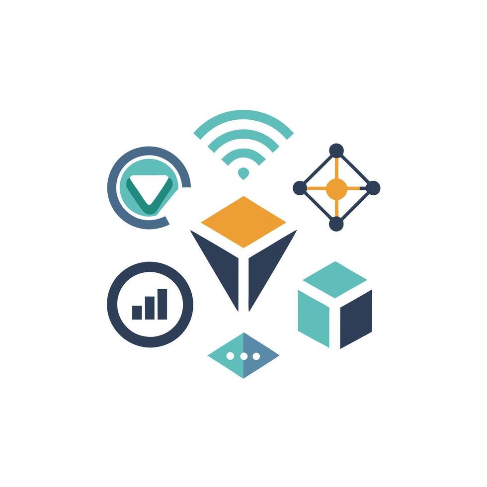 Creative and Elegant Minimalistic Logo Design for Technology and Software Company vector