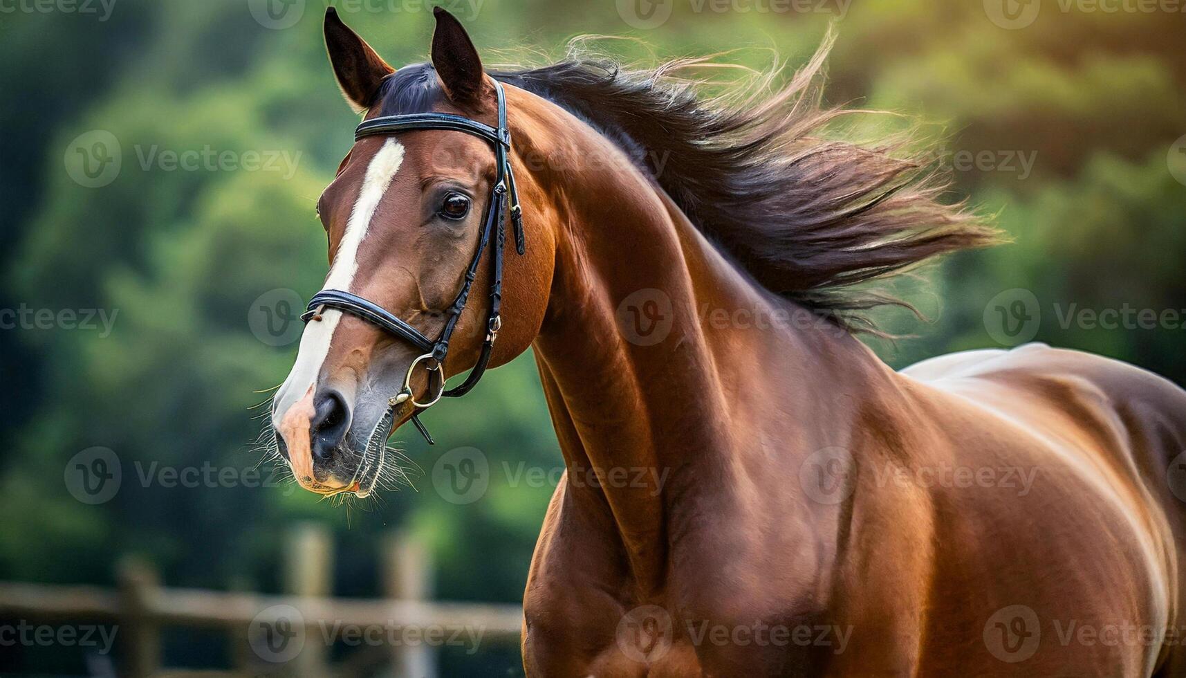 Beauty portrait of brown horse. Domestic animal. photo