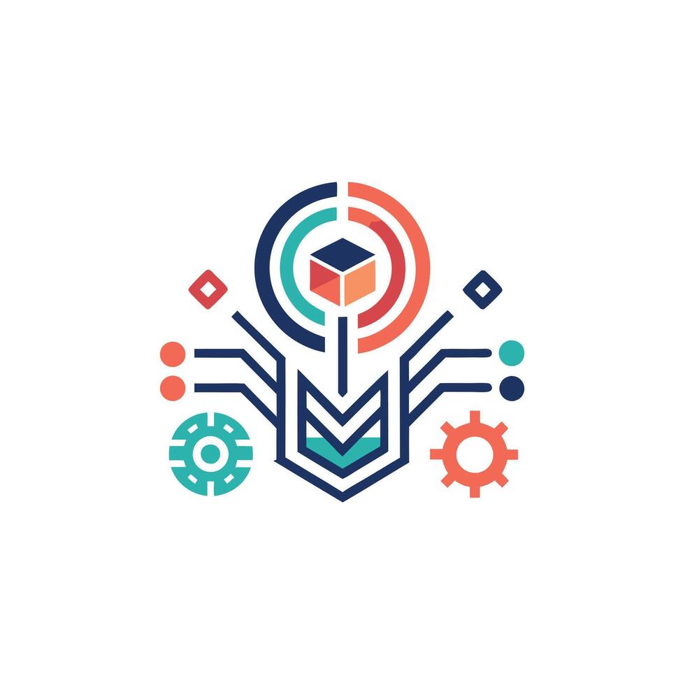 Creative and Elegant Minimalistic Logo Design for Technology and Software Company vector