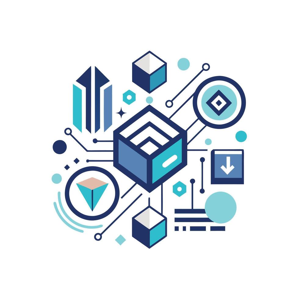 Creative and Elegant Minimalistic Logo Design for Technology and Software Company vector
