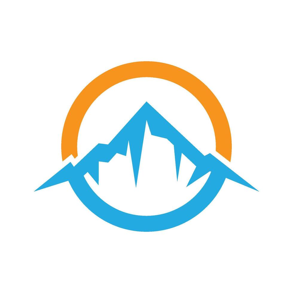 high and snowy mountains logo vector