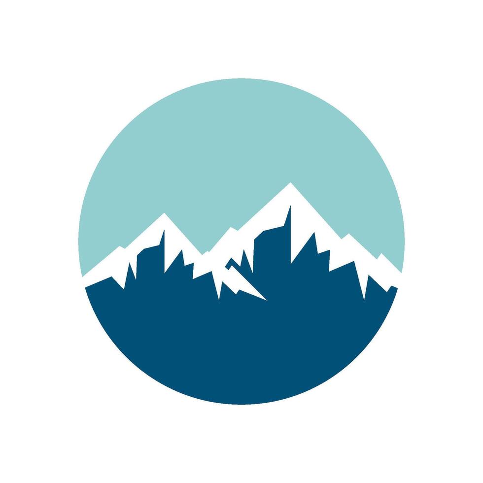 high and snowy mountains logo vector