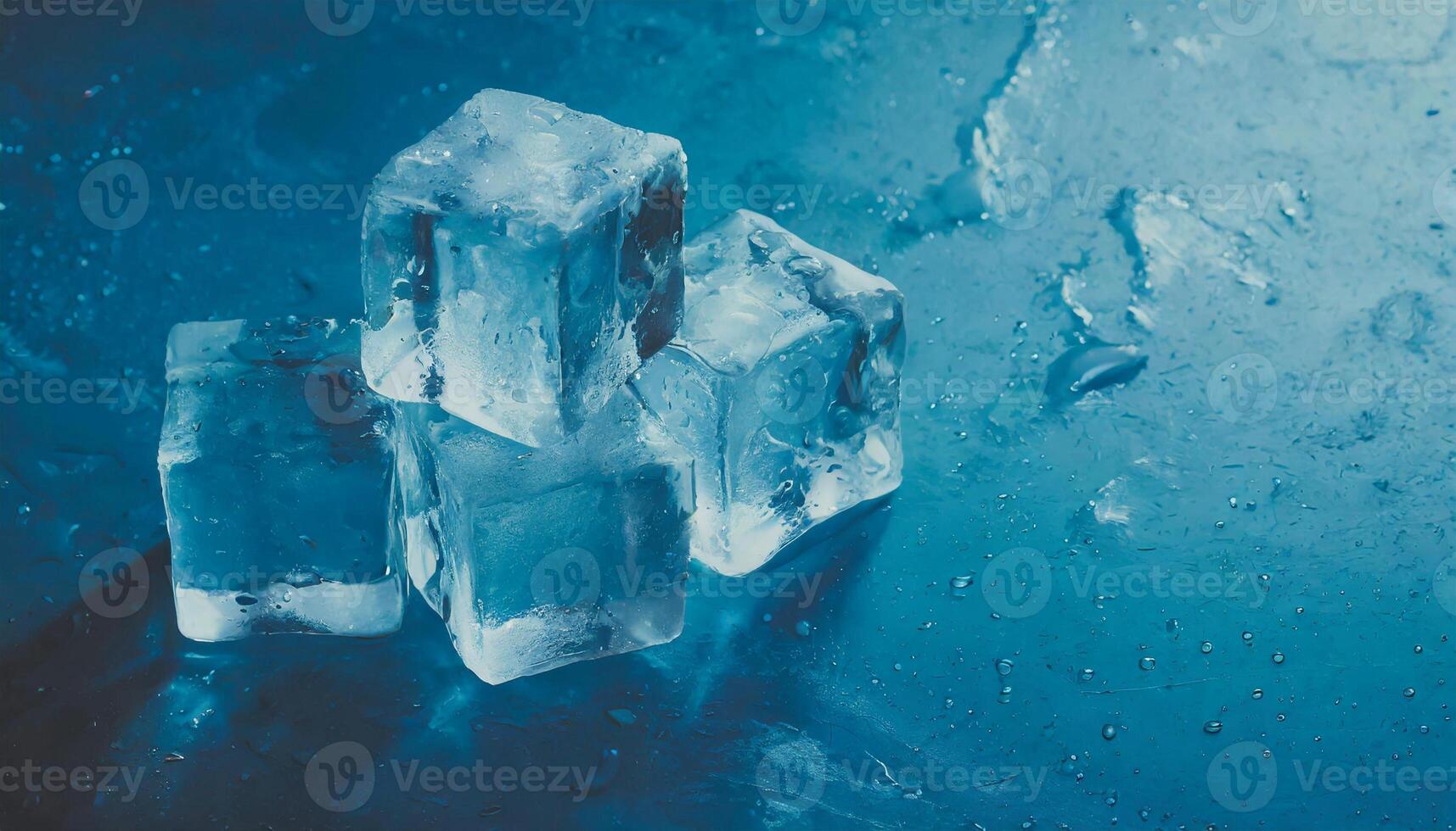 Ice cubes background. Frozen water blocks. photo