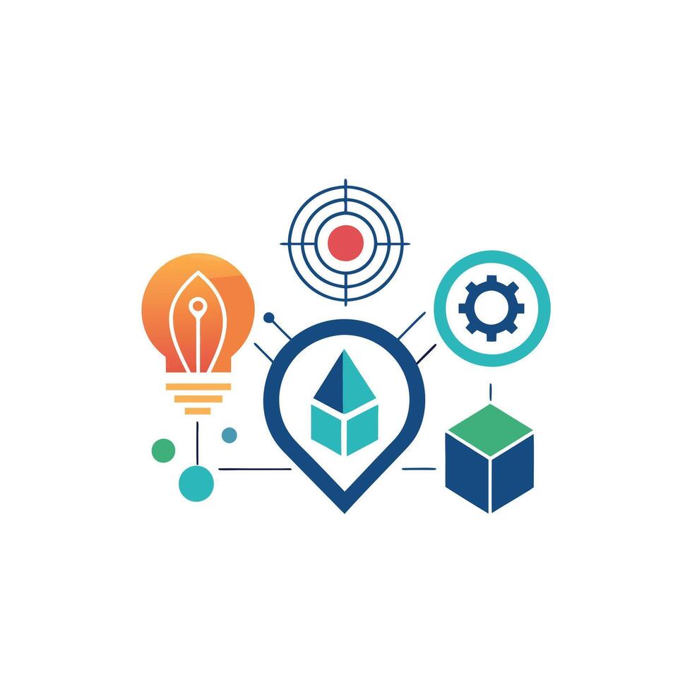Creative and Elegant Minimalistic Logo Design for Technology and Software Company vector