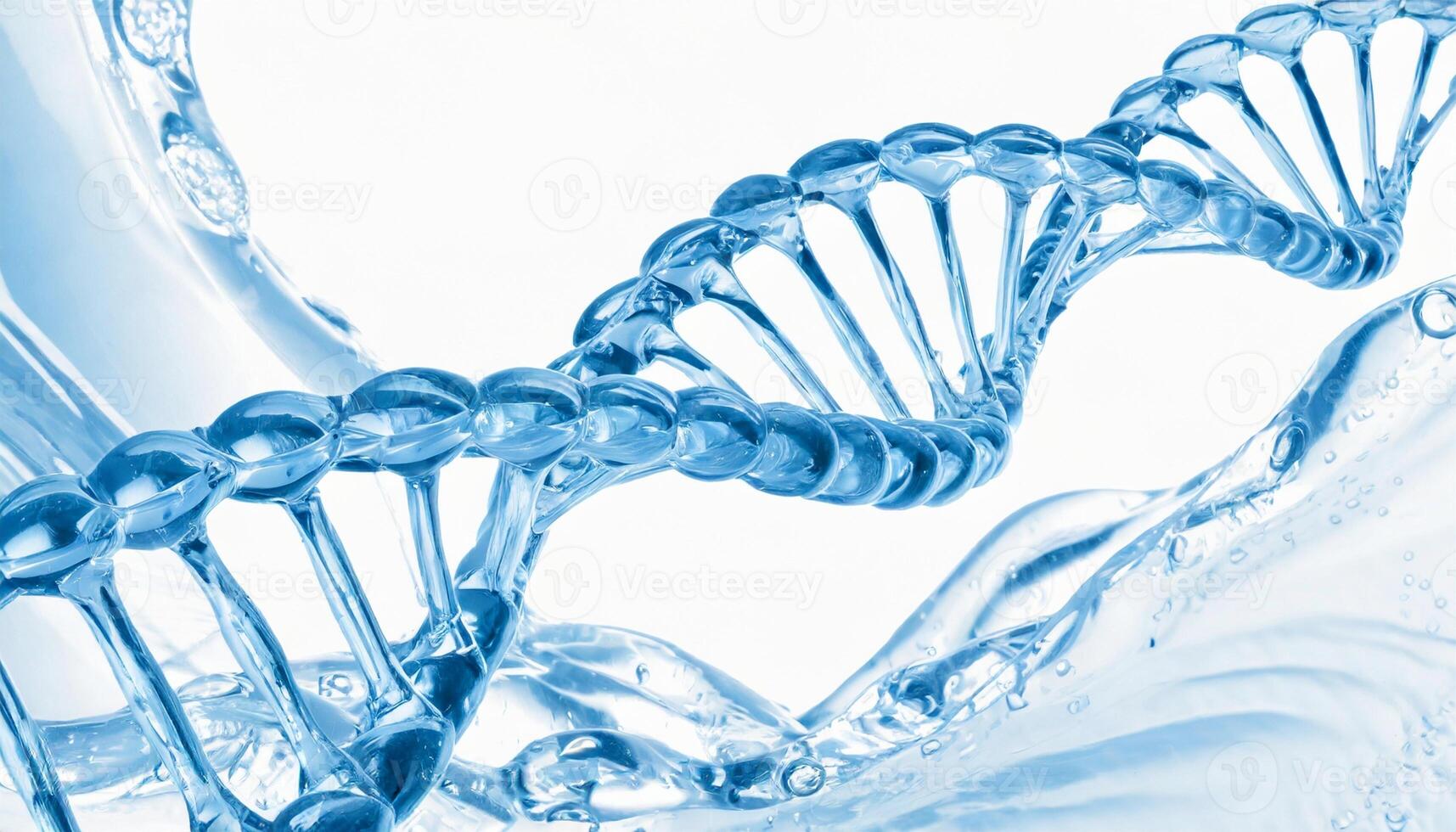Close-up of DNA chain from pure water. Moisturizing cosmetics photo