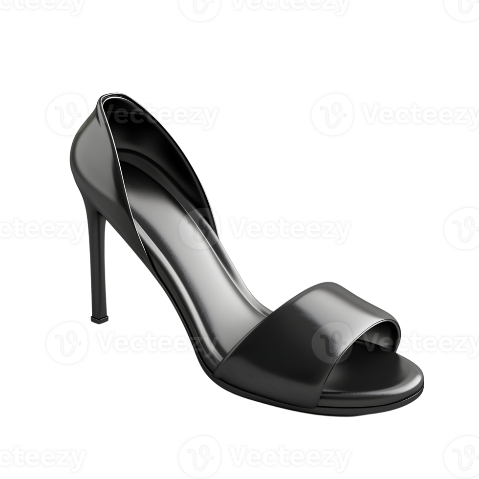 modern women black high heel sandals on transparent background png