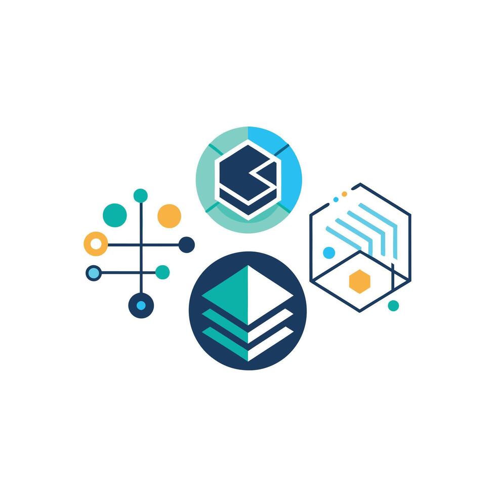 Creative and Elegant Minimalistic Logo Design for Technology and Software Company vector