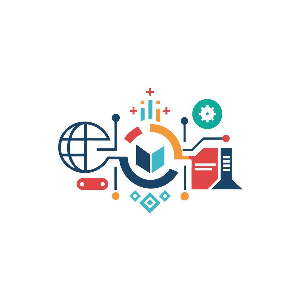Creative and Elegant Minimalistic Logo Design for Technology and Software Company vector