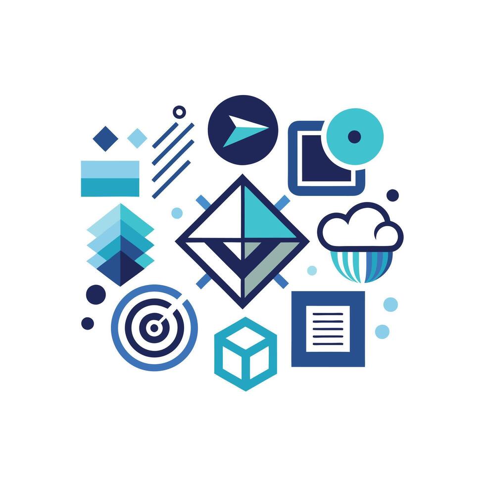 Creative and Elegant Minimalistic Logo Design for Technology and Software Company vector