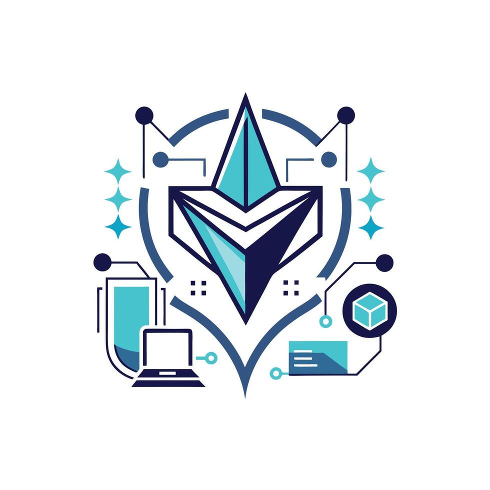 Creative and Elegant Minimalistic Logo Design for Technology and Software Company vector