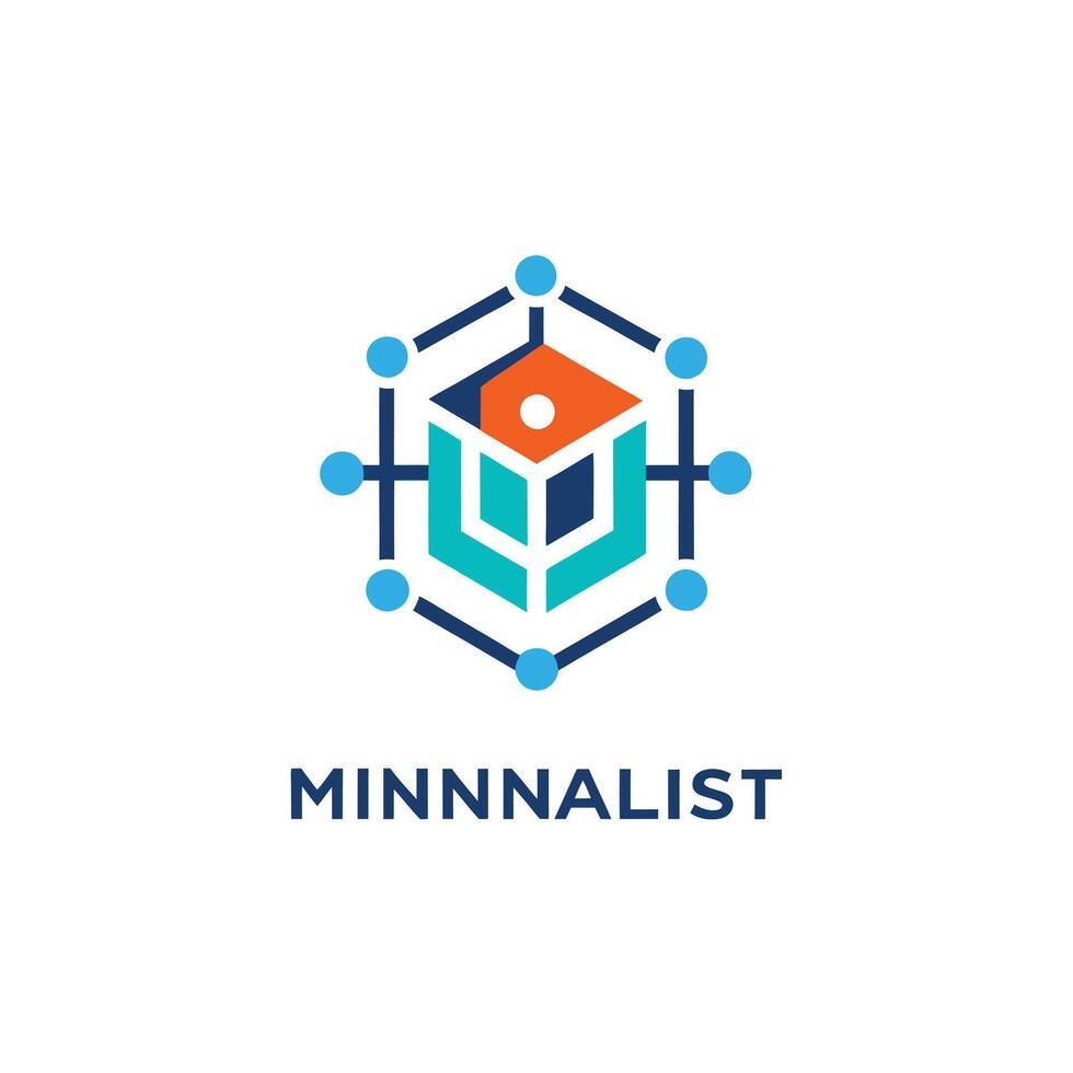 Creative and Elegant Minimalistic Logo Design for Technology and Software Company vector