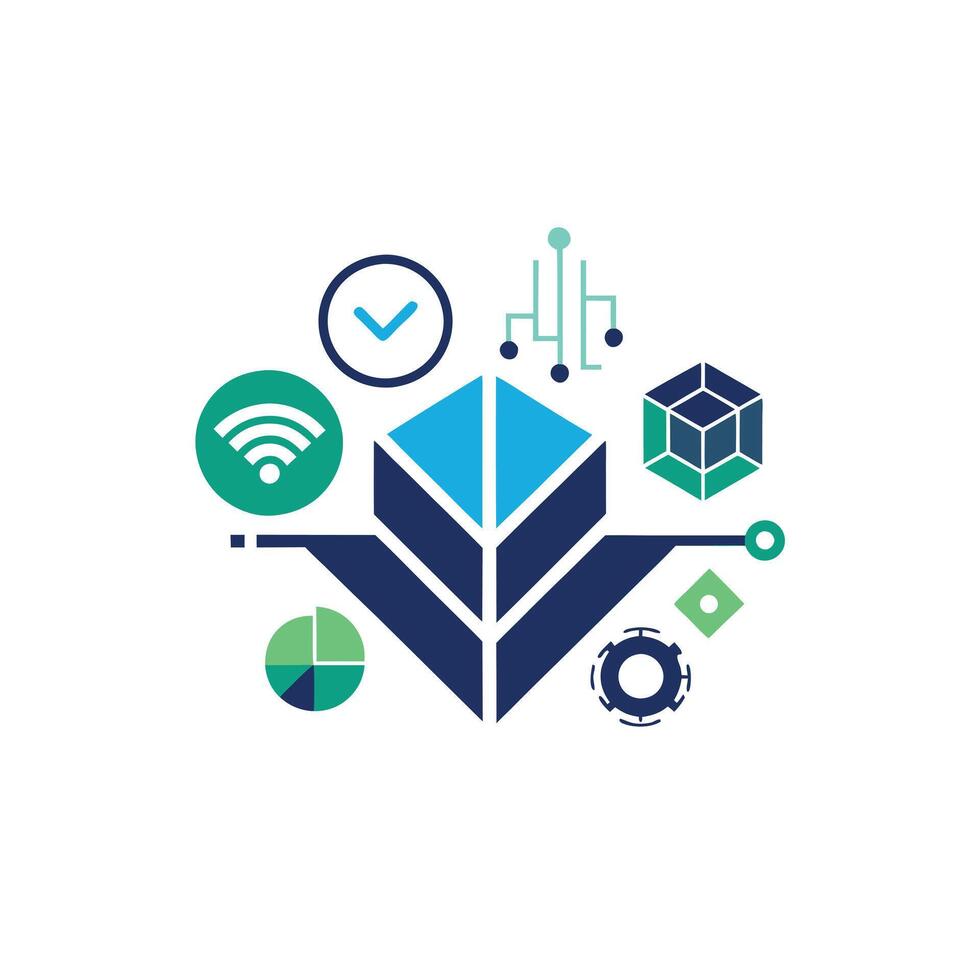 Creative and Elegant Minimalistic Logo Design for Technology and Software Company vector