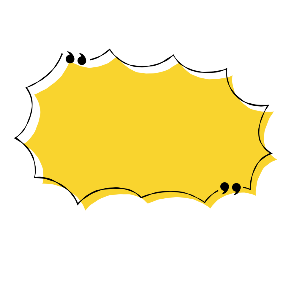 Yellow cloud Speech bubble with commas png