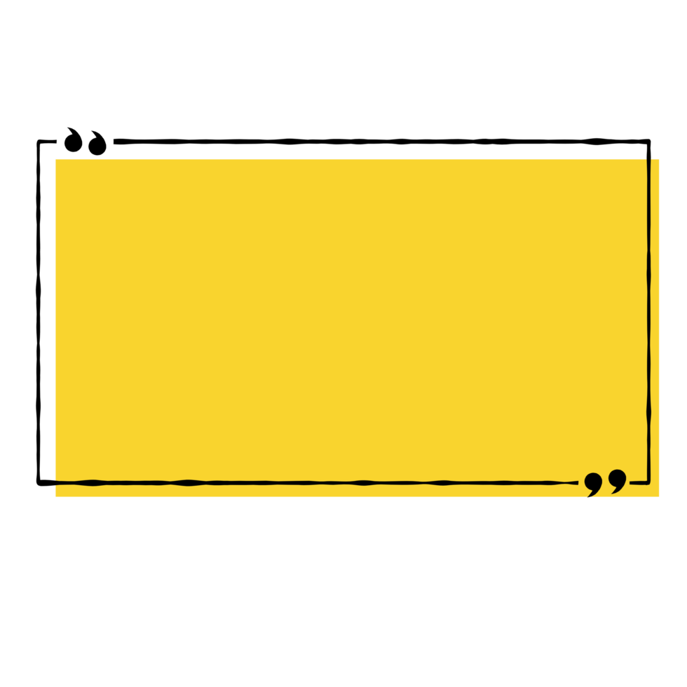 Yellow square Speech bubble with commas png