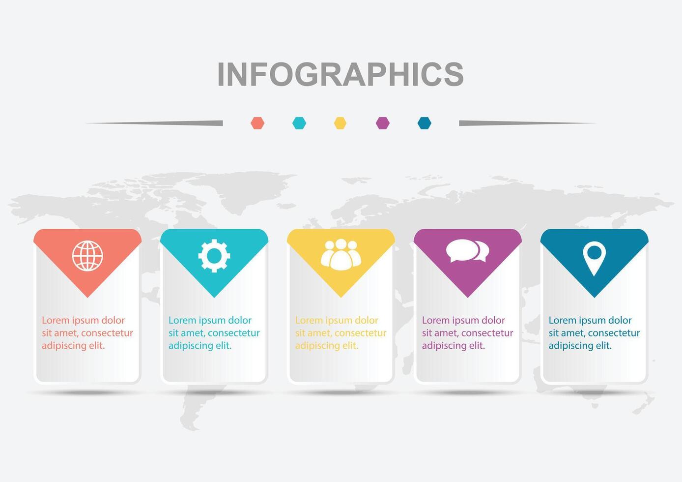 Infographic template design with rounded rectangle and ribbon vector