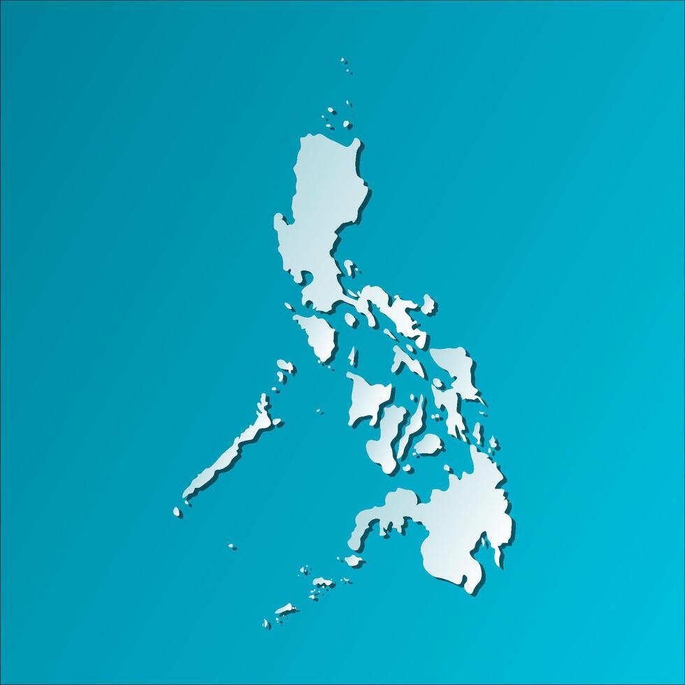 isolated simplified illustration icon with blue silhouette of Philippines map. Dark blue background vector