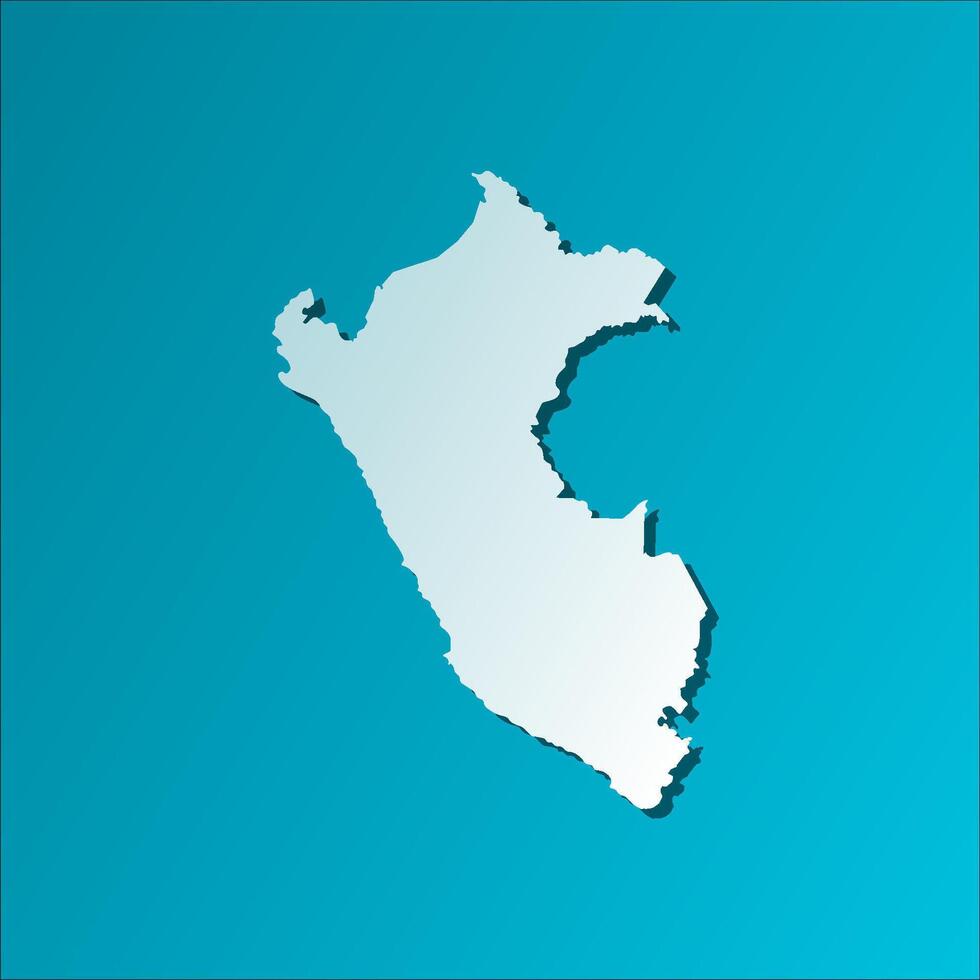 isolated simplified illustration icon with blue silhouette of Peru map. Dark blue background vector