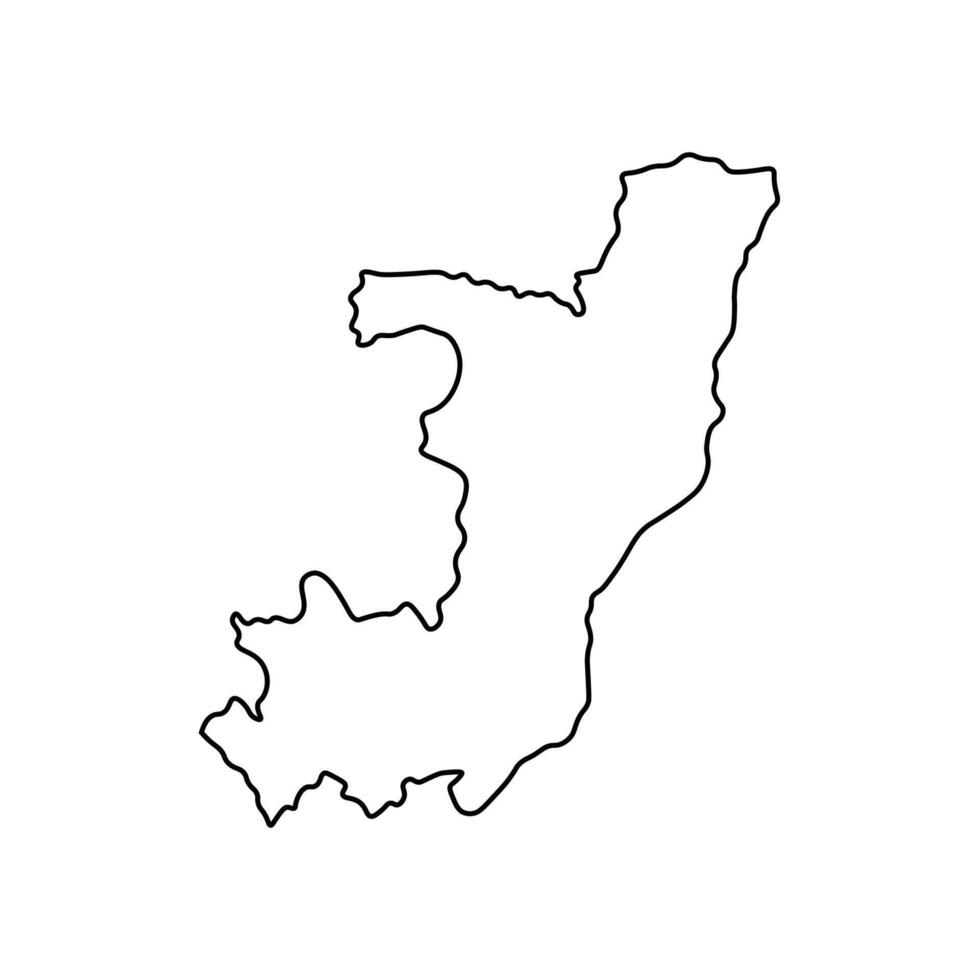 isolated simplified illustration icon with black line silhouette of Republic of the Congo map. White background vector