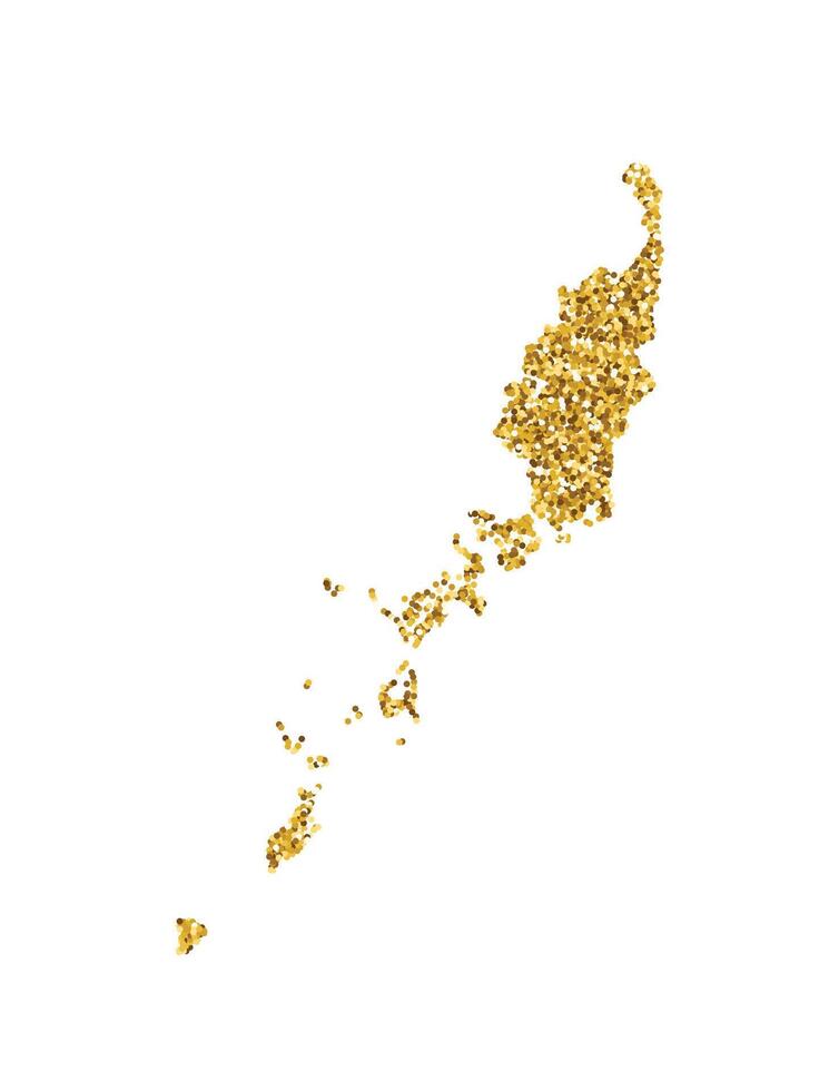isolated illustration with simplified Palau map. Decorated by shiny gold glitter texture. New Year and Christmas holidays decoration for greeting card. vector