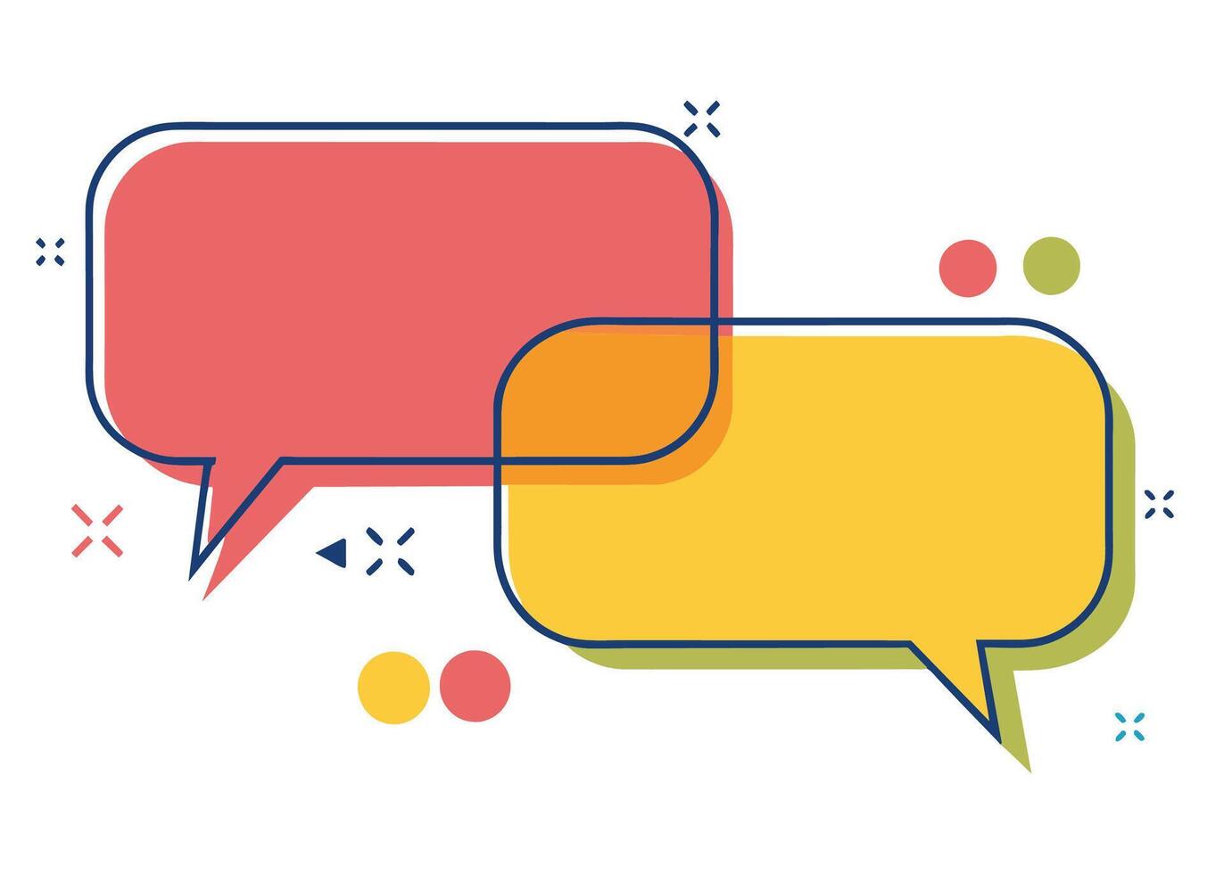 Colorful communication speech bubbles. Cartoon style illustration. vector