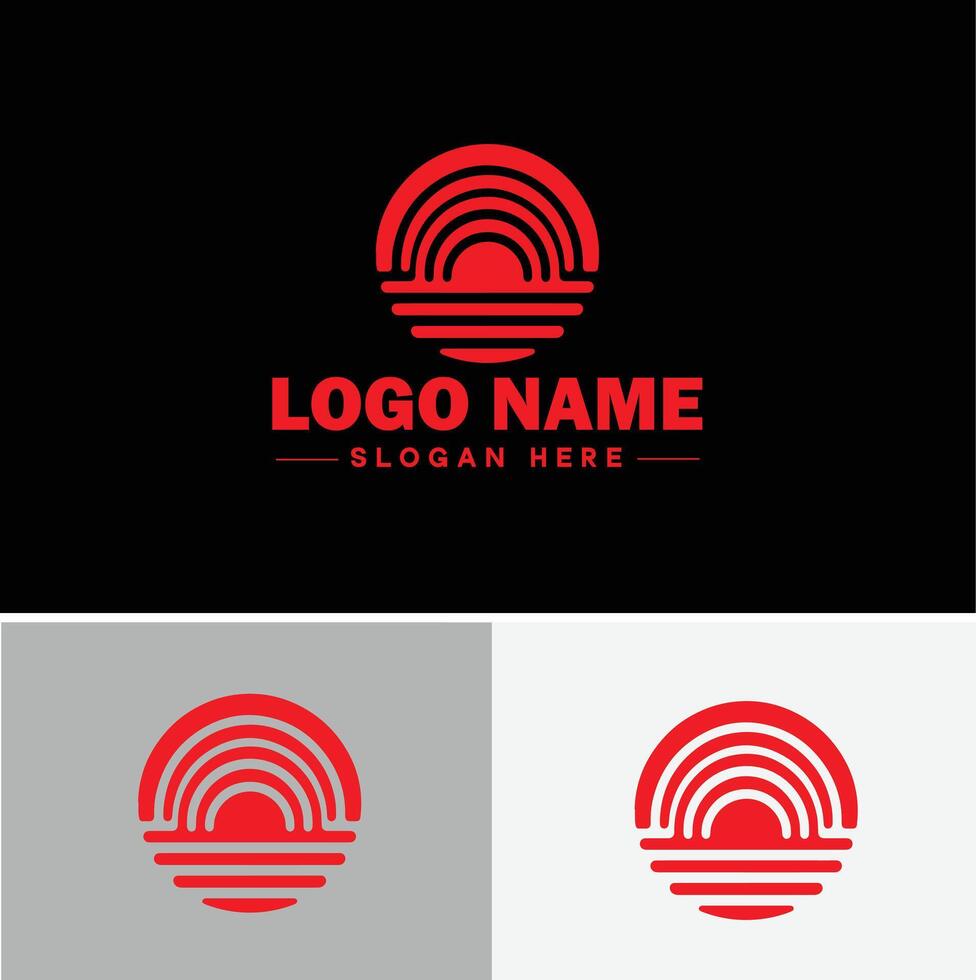 Rainbow logo icon for business app icon cloud natural silhouette rainbow logo template vector