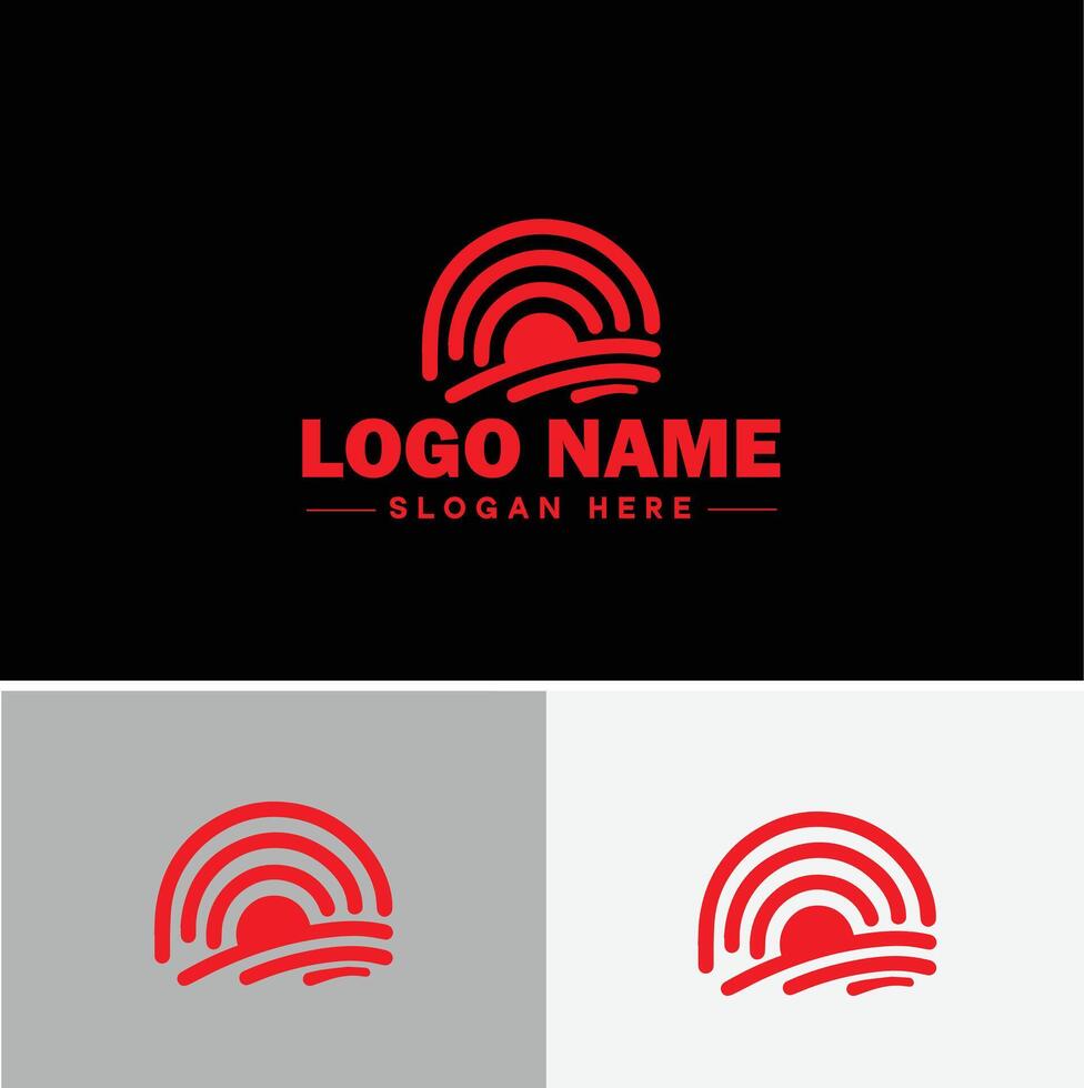Rainbow logo icon for business app icon cloud natural silhouette rainbow logo template vector