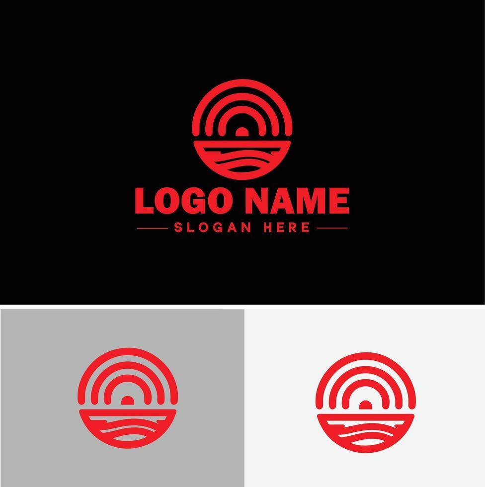 Rainbow logo icon for business app icon cloud natural silhouette rainbow logo template vector