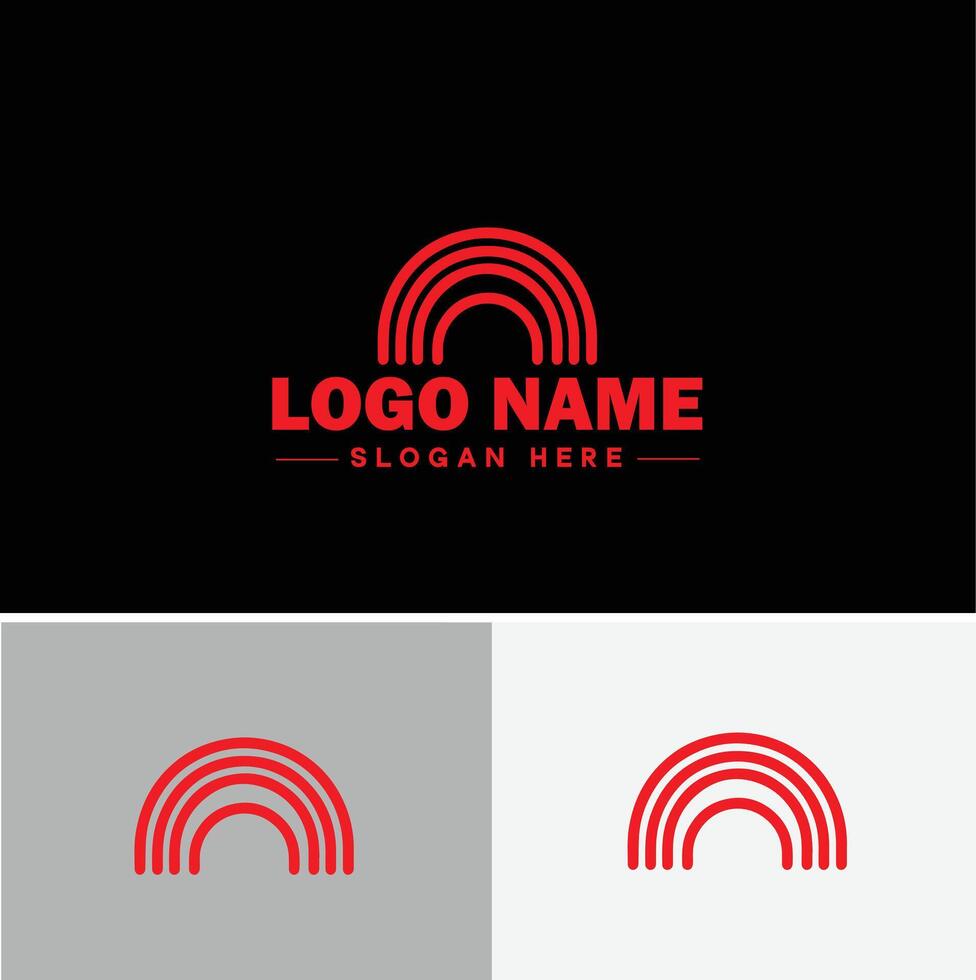 Rainbow logo icon for business app icon cloud natural silhouette rainbow logo template vector