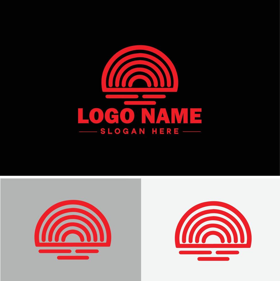 Rainbow logo icon for business app icon cloud natural silhouette rainbow logo template vector