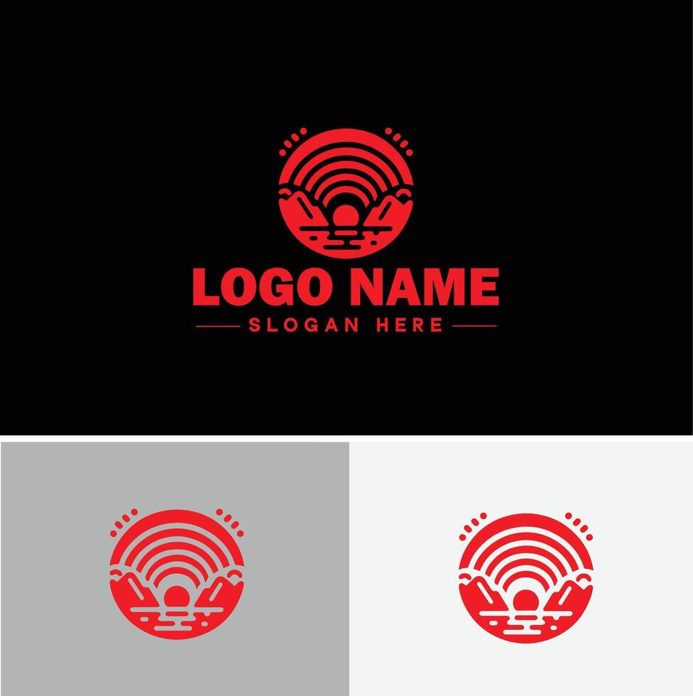 Rainbow logo icon for business app icon cloud natural silhouette rainbow logo template vector