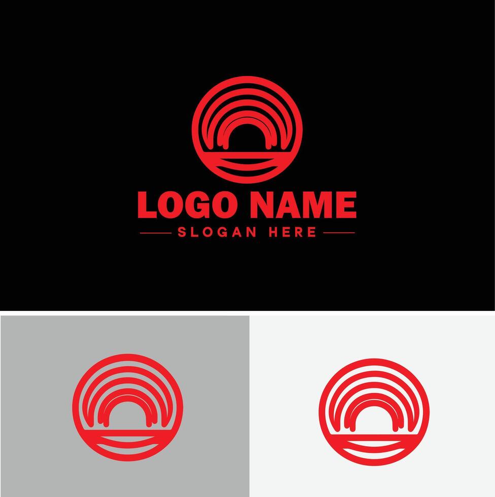 Rainbow logo icon for business app icon cloud natural silhouette rainbow logo template vector