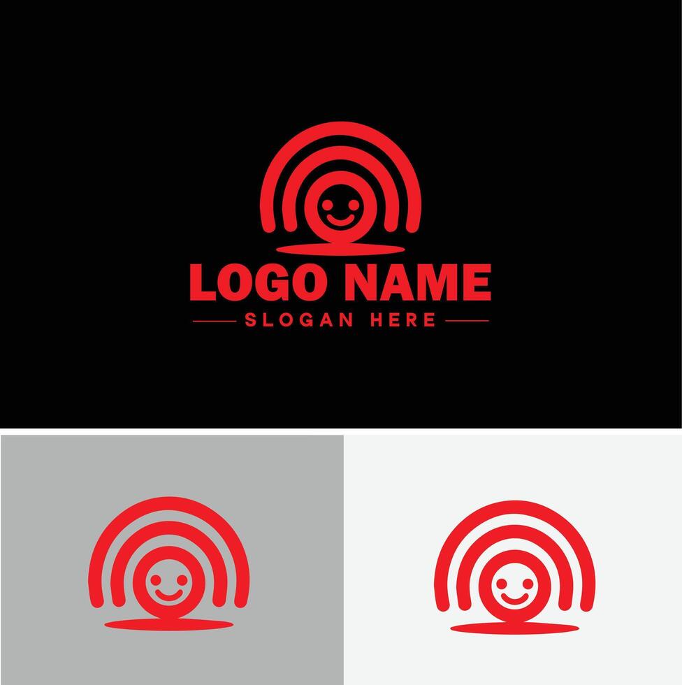 Rainbow logo icon for business app icon cloud natural silhouette rainbow logo template vector