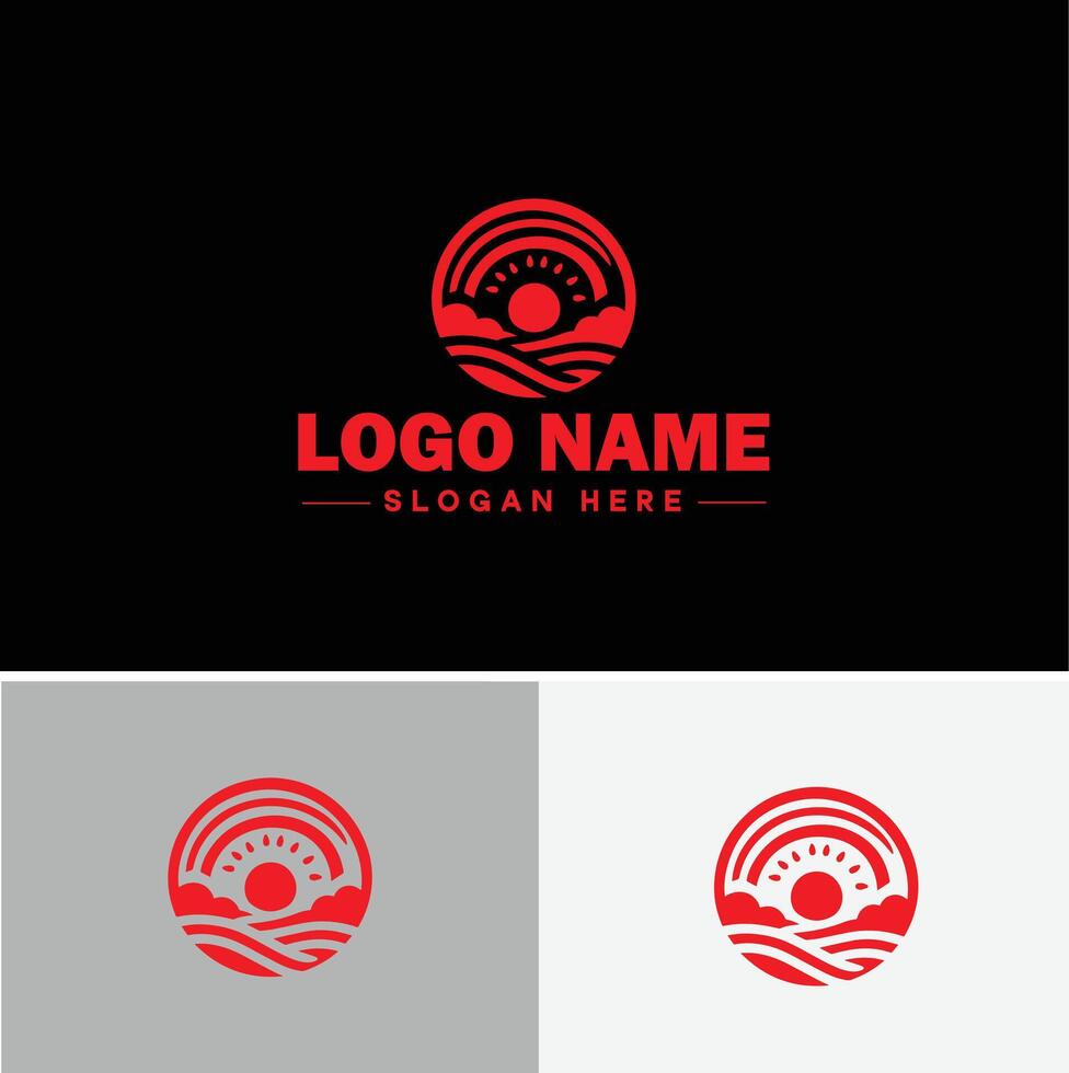 Rainbow logo icon for business app icon cloud natural silhouette rainbow logo template vector