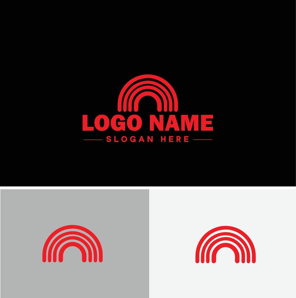 Rainbow logo icon for business app icon cloud natural silhouette rainbow logo template vector