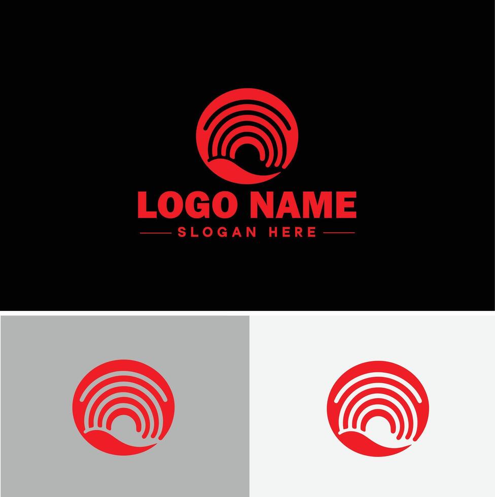 Rainbow logo icon for business app icon cloud natural silhouette rainbow logo template vector
