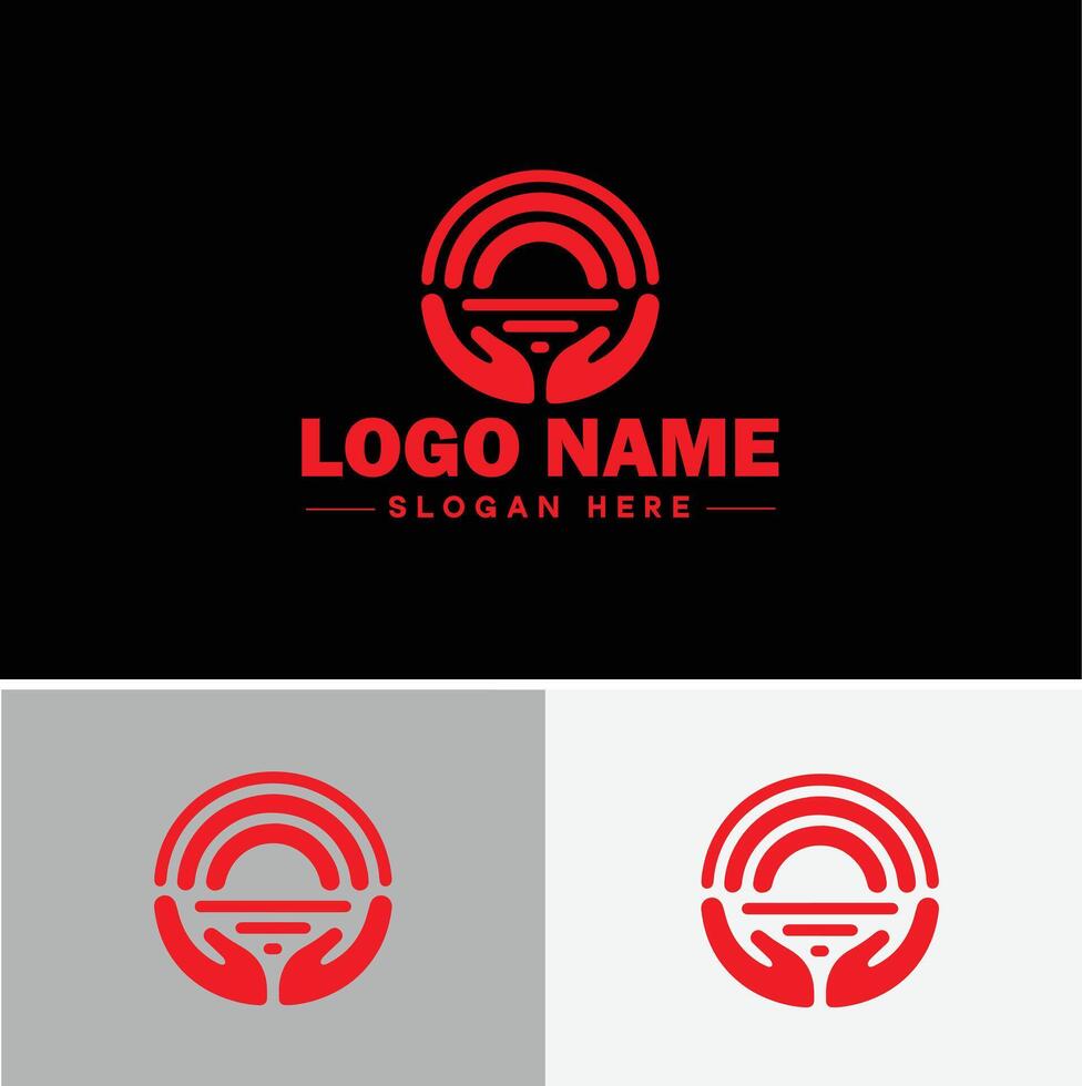 Rainbow logo icon for business app icon cloud natural silhouette rainbow logo template vector