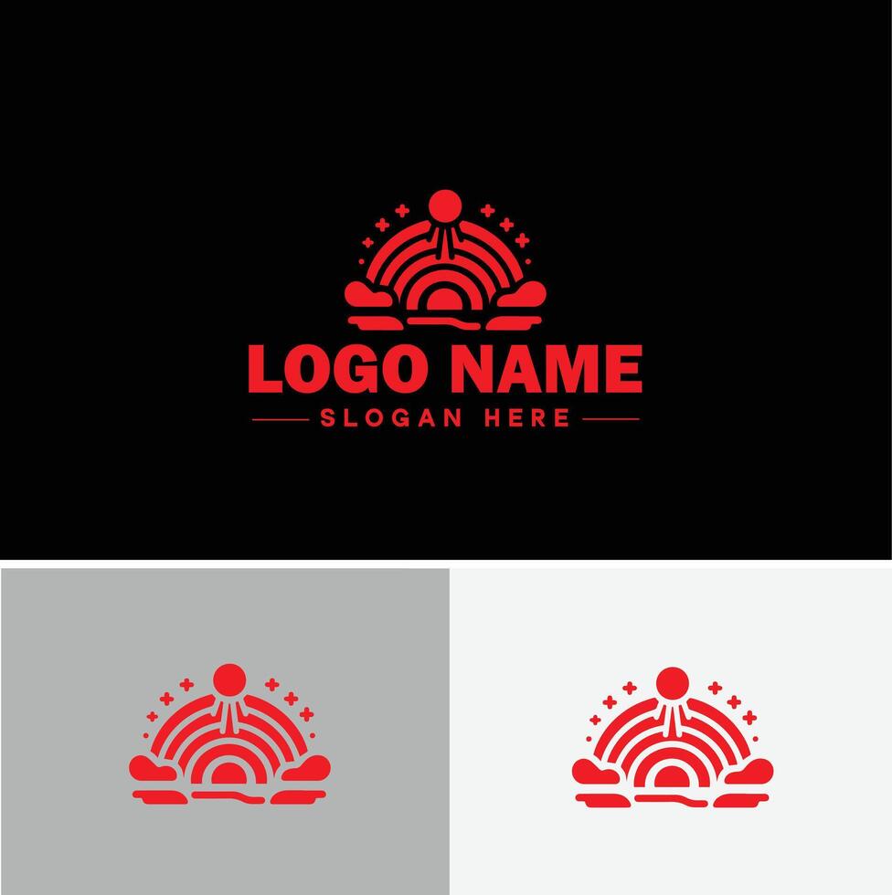 Rainbow logo icon for business app icon cloud natural silhouette rainbow logo template vector