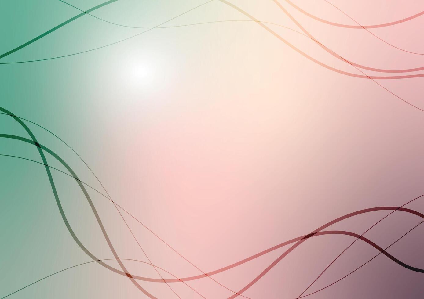 Abstract soft orange line curve green background vector