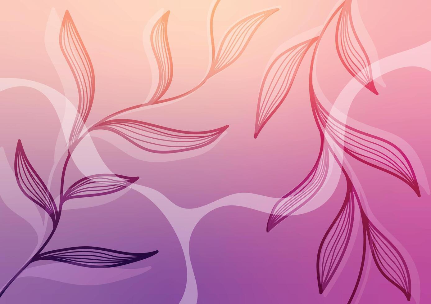 Art pink soft leaf tropical plant design wallpaper background vector