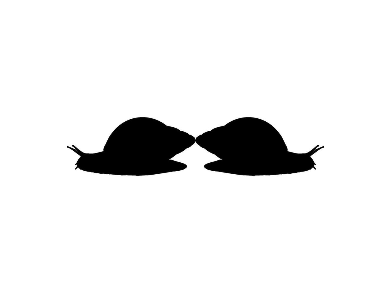 Silhouette of the Snails are also called Escargot, Flat Style, Pair Animal Series, can use for Logo, Art Illustration, Apps, Website or Graphic Design Element vector
