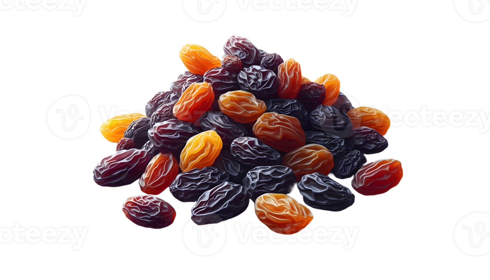 dried apricots and raisins isolated on transparent background png
