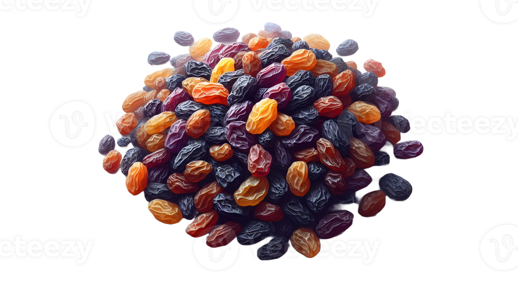 dried apricots and raisins isolated on transparent background png