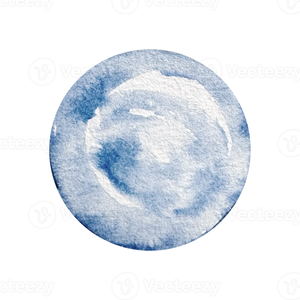 Watercolor light blue water bubble isolated, marine png