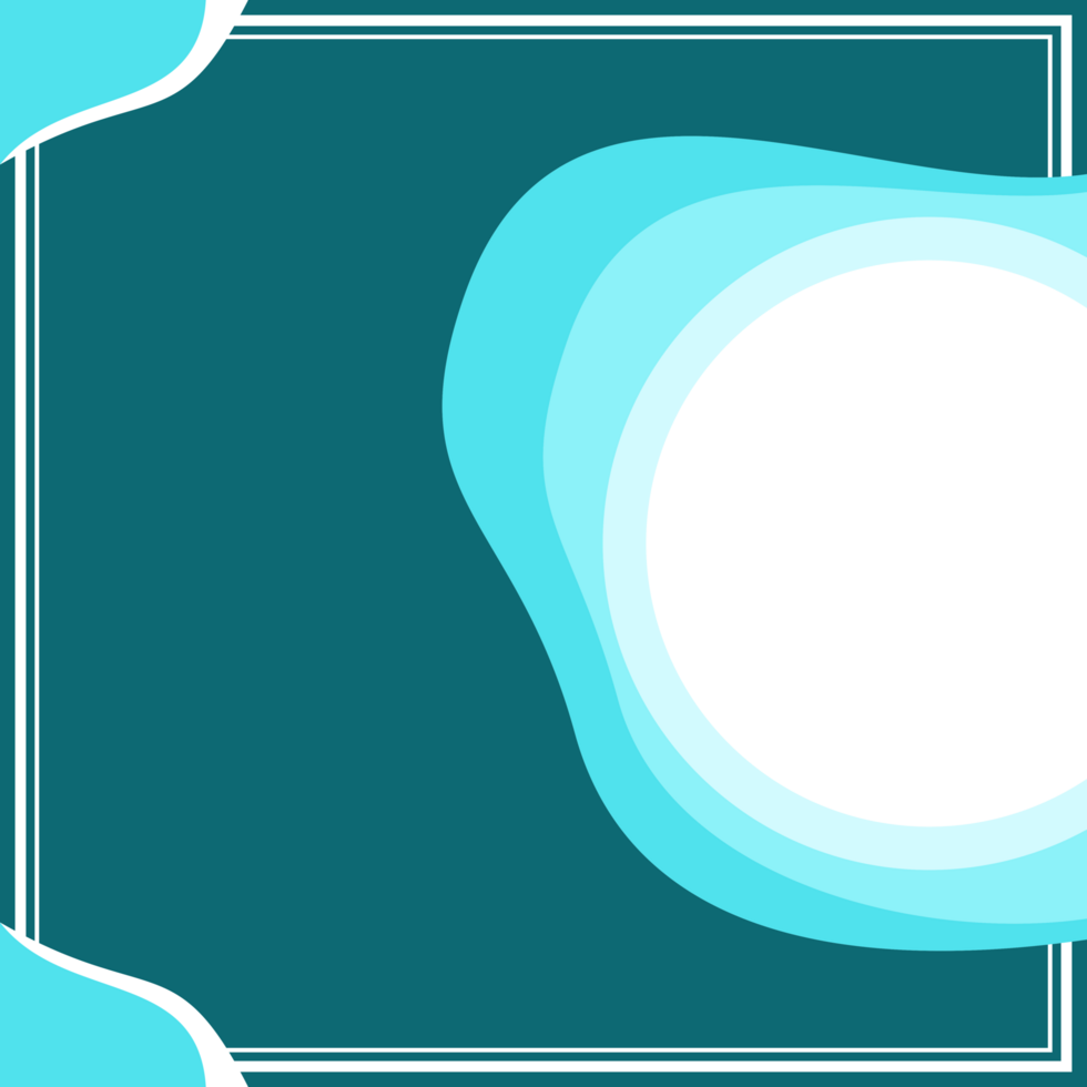 Social media post templates, frame border with wave and fluid shape background. png