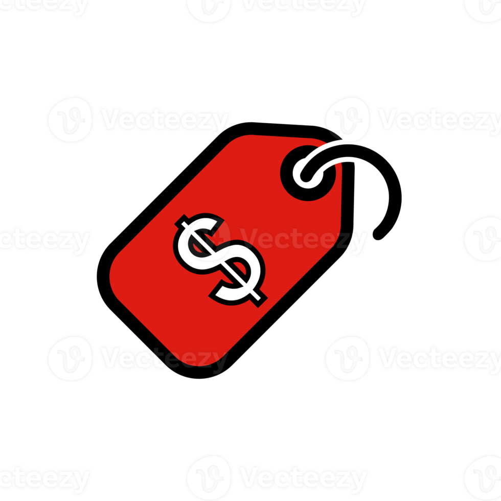 Dollar Tag icon. Flat black symbol. Pictogram is isolated. Designed for web and software interfaces. png