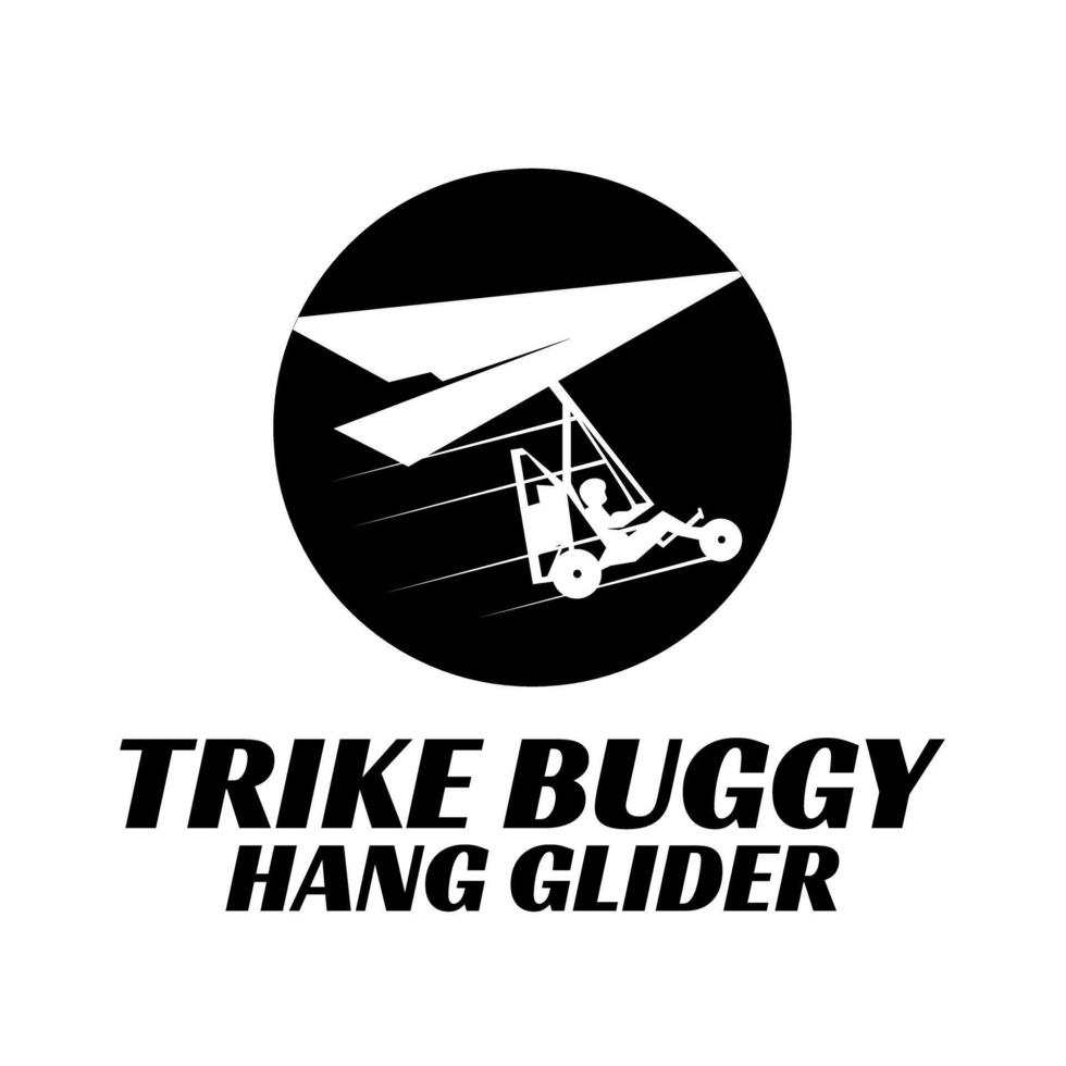 trike buggy hang glider fly logo illustration design vector